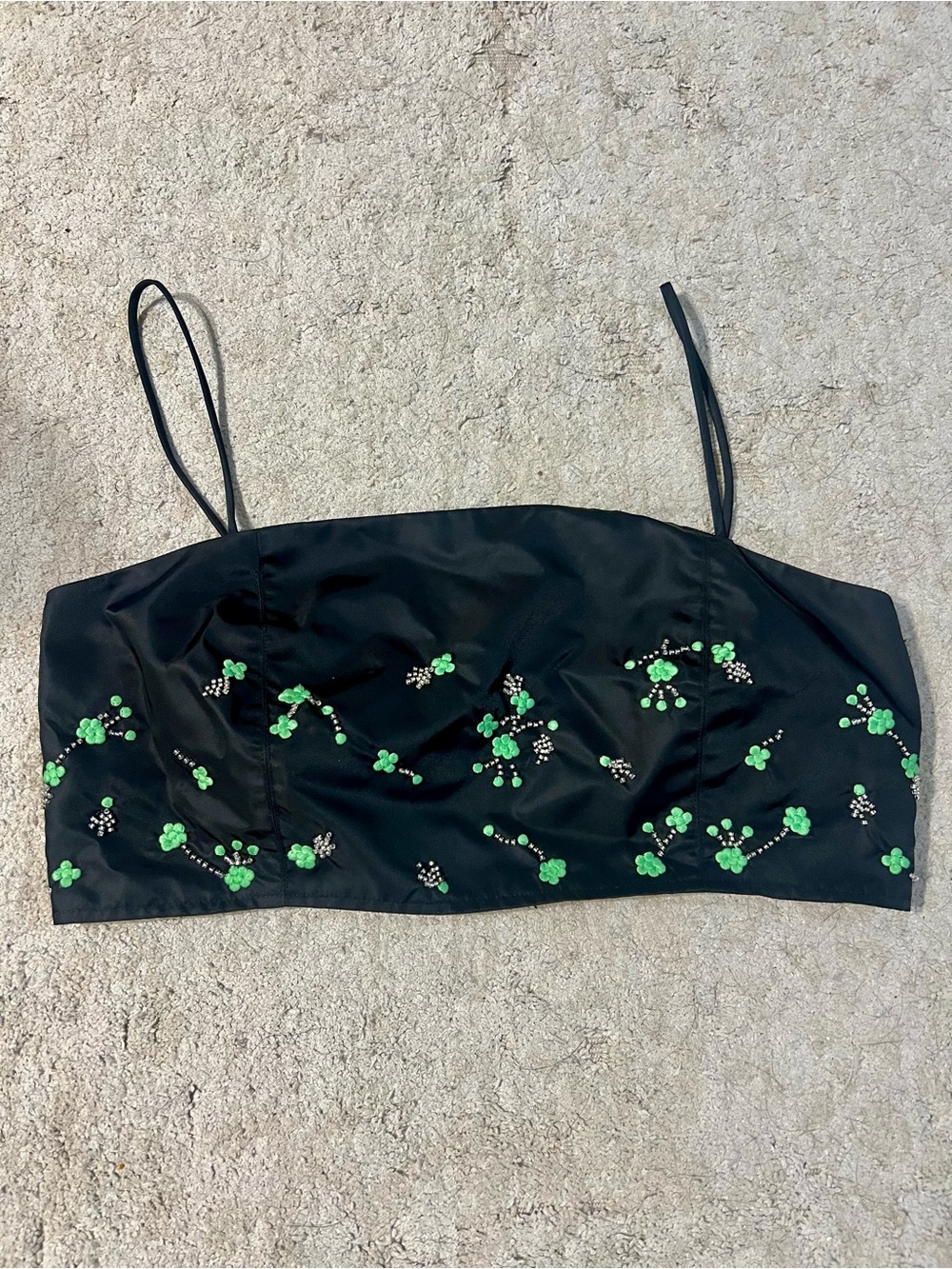 Ganni crop top with floral beading
